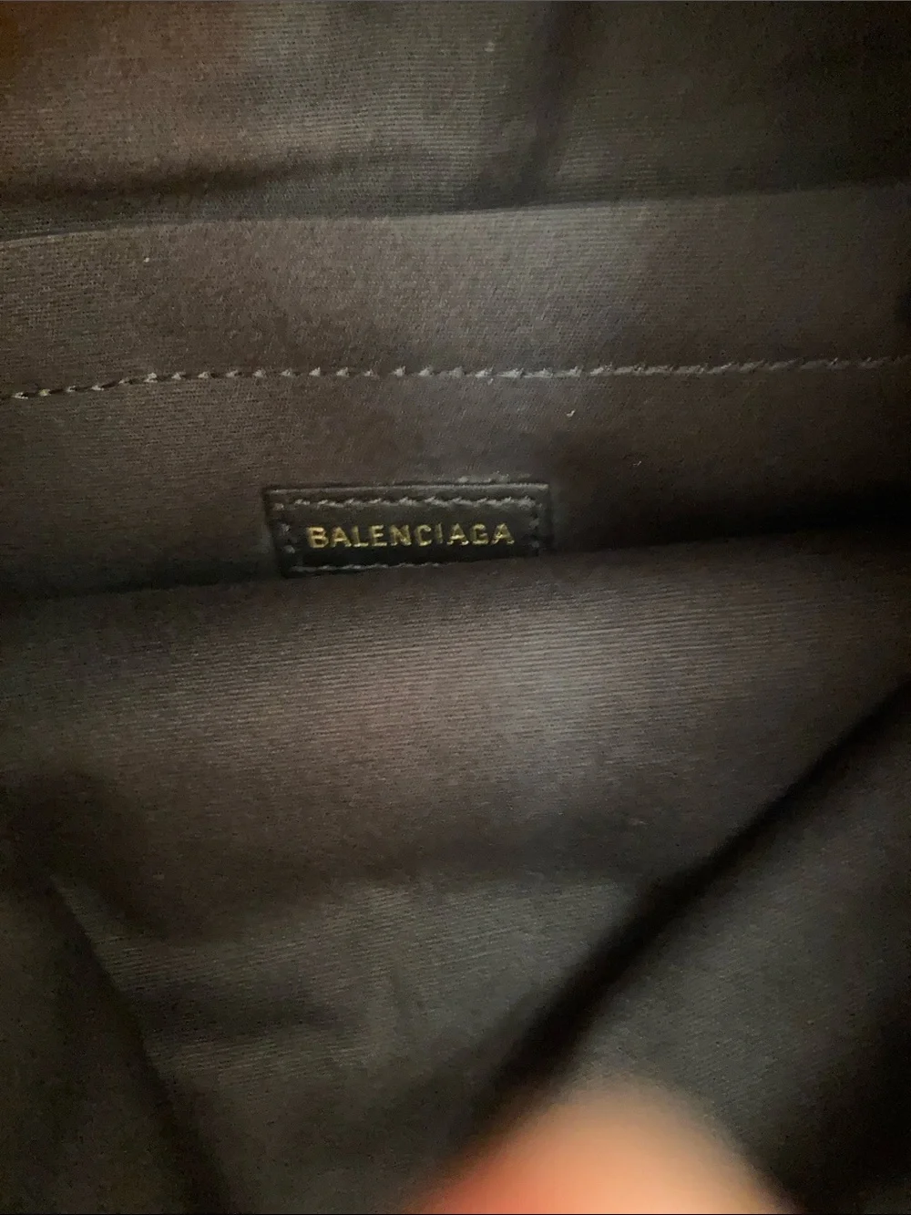 Balenciaga Black Leather Shoulder Bag with Gold Chain
